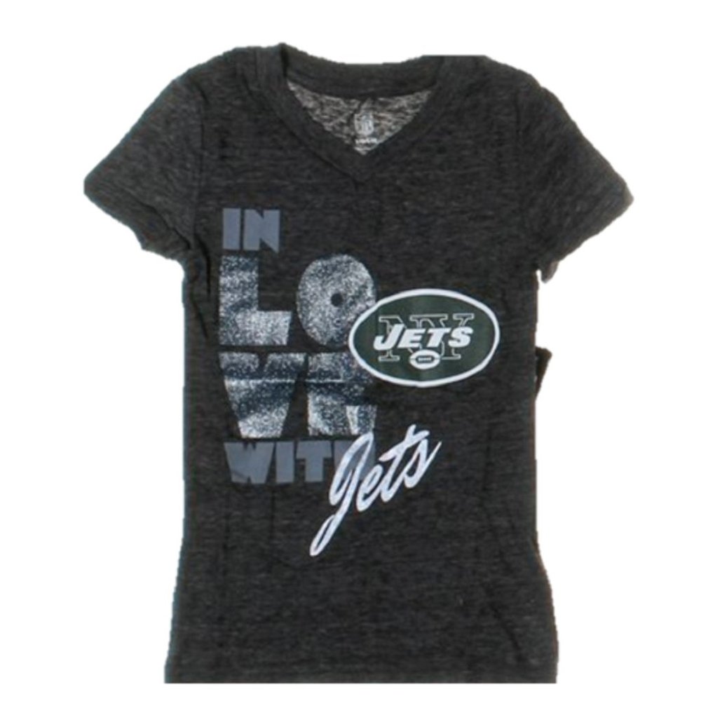 NFL Little Girls Size 5-6 In Love With New York Jets Tee Shirt
